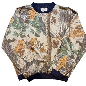 Vintage Wrangler Rugged Wear Camouflage  Pullover Windbreaker Men’s XXL
